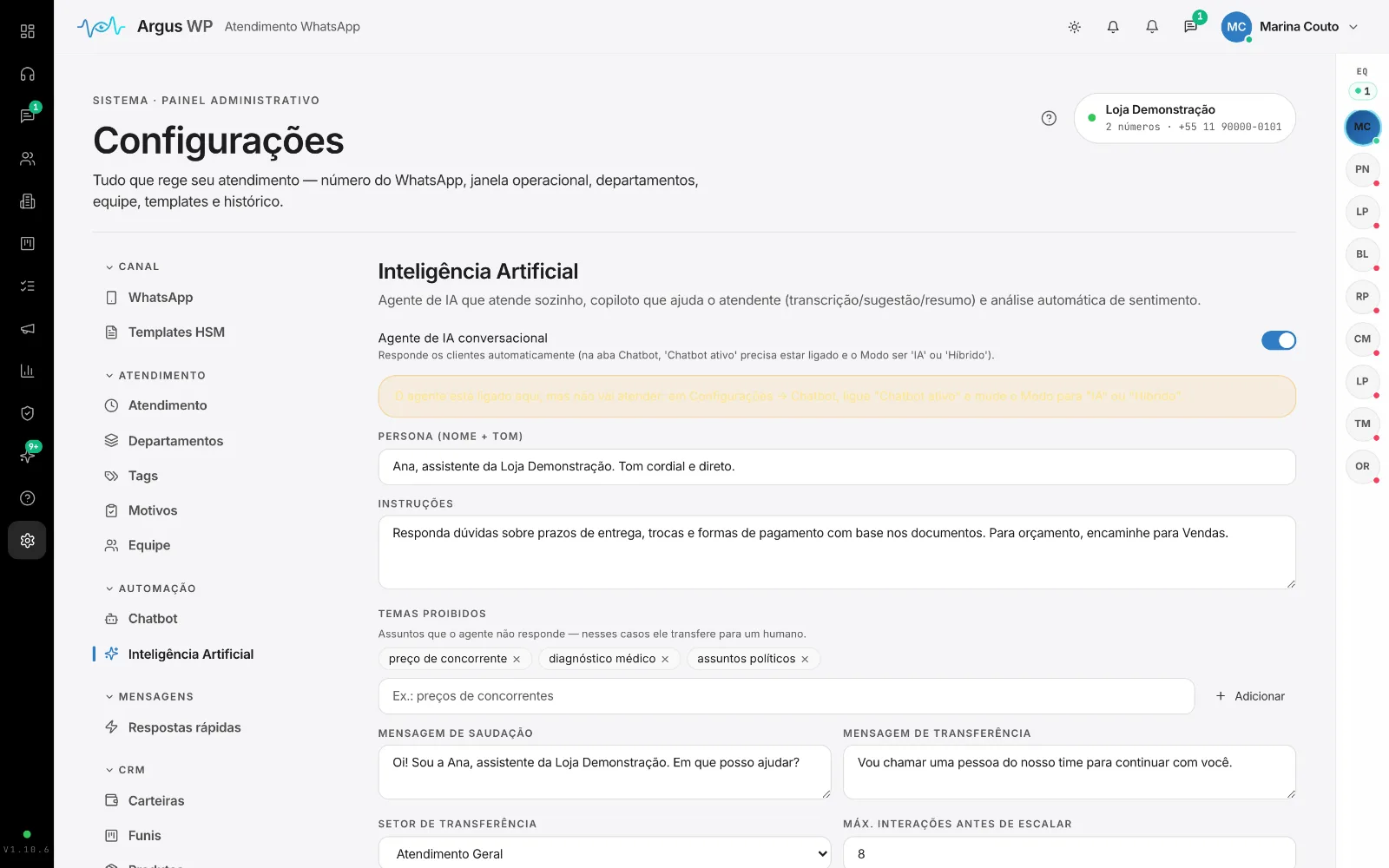 Inteligência Artificial: agente, copiloto e análise automática